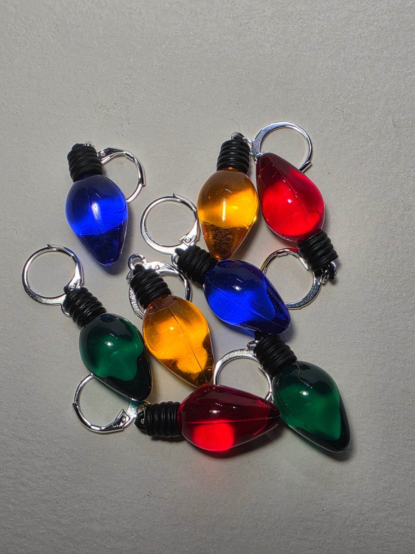 Yellow Christmas Light on Stainless Steal Earrings