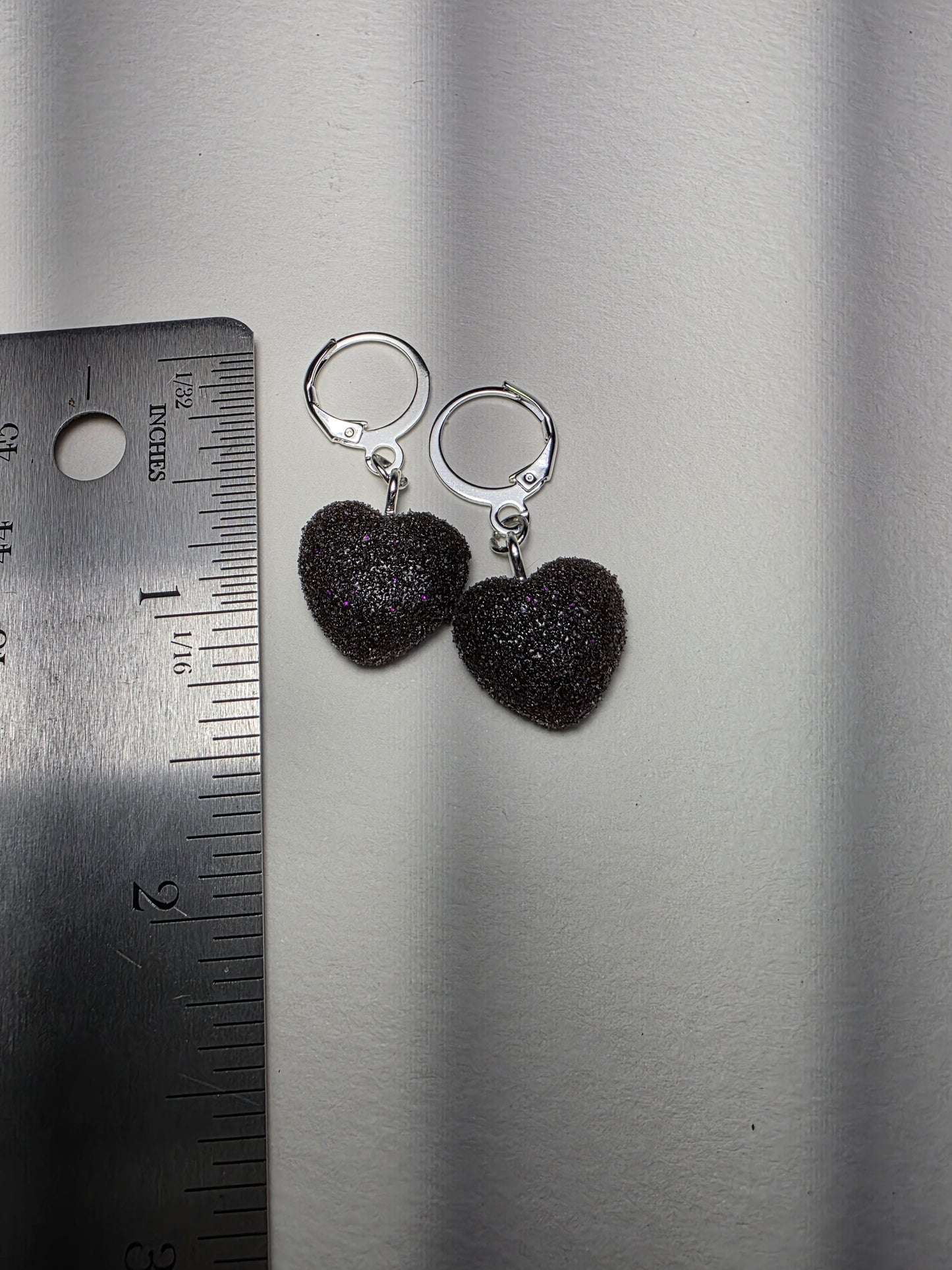 Pink Candy Heart on Stainless Steal Earring