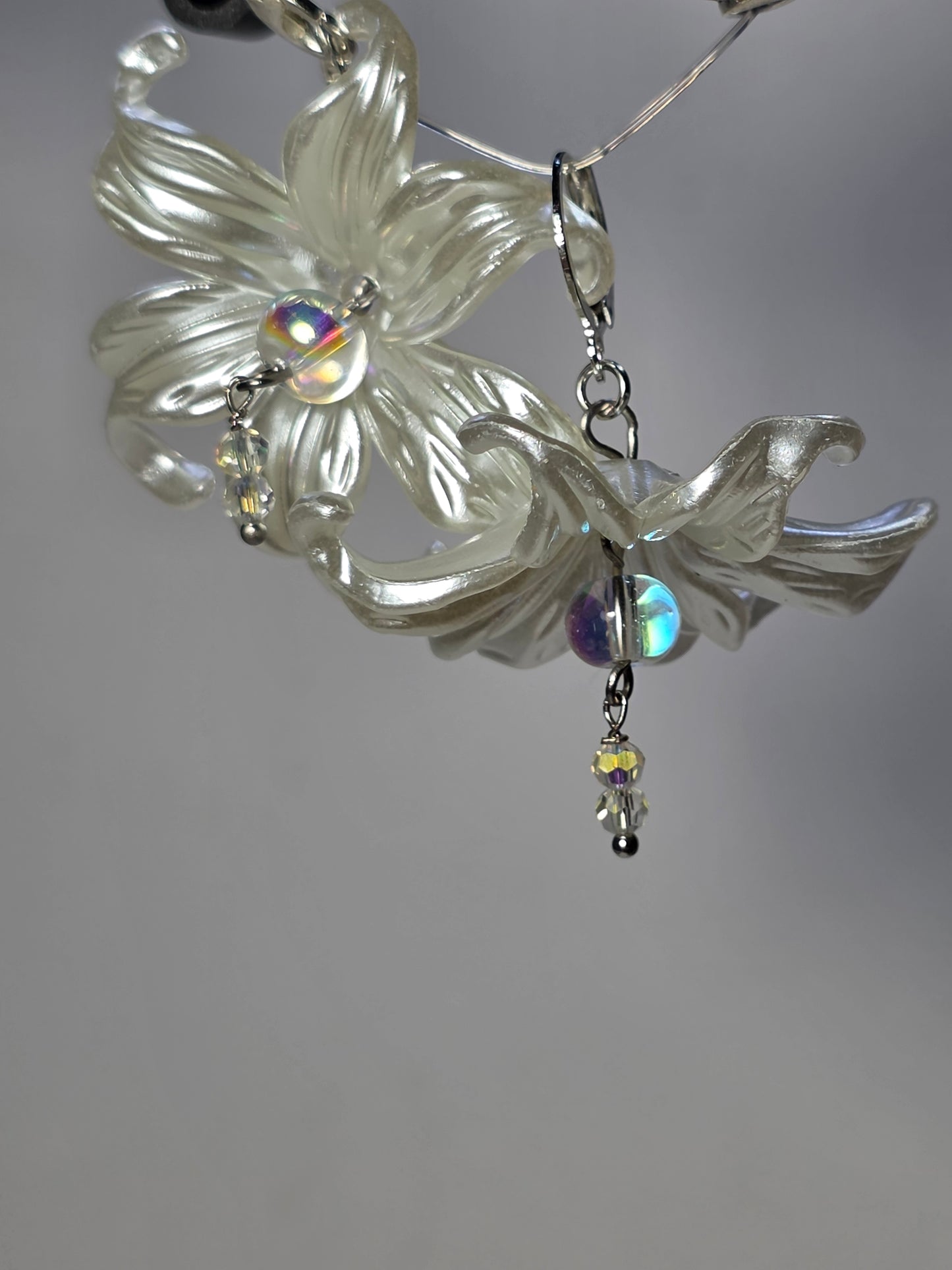 Morning Dew on a Stainless Steel Earring