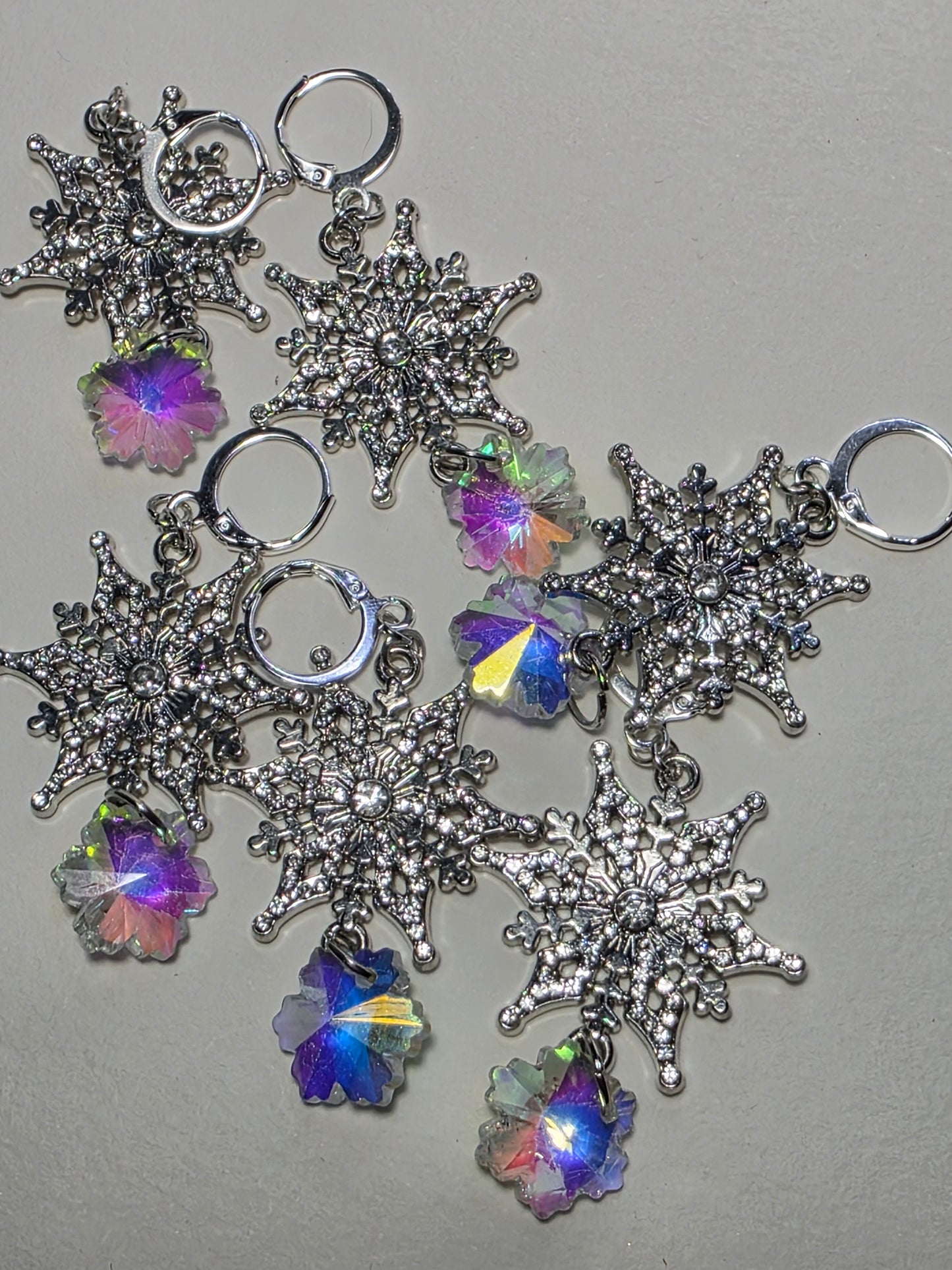 Snowflakes on Stainless Steal Earrings
