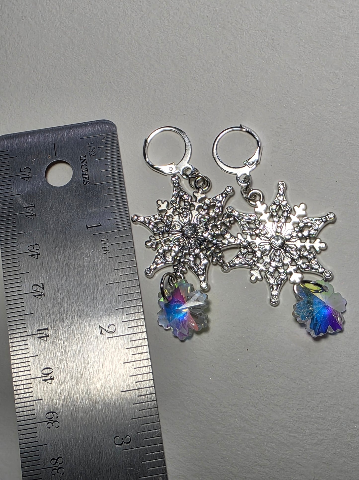 Snowflakes on Stainless Steal Earrings