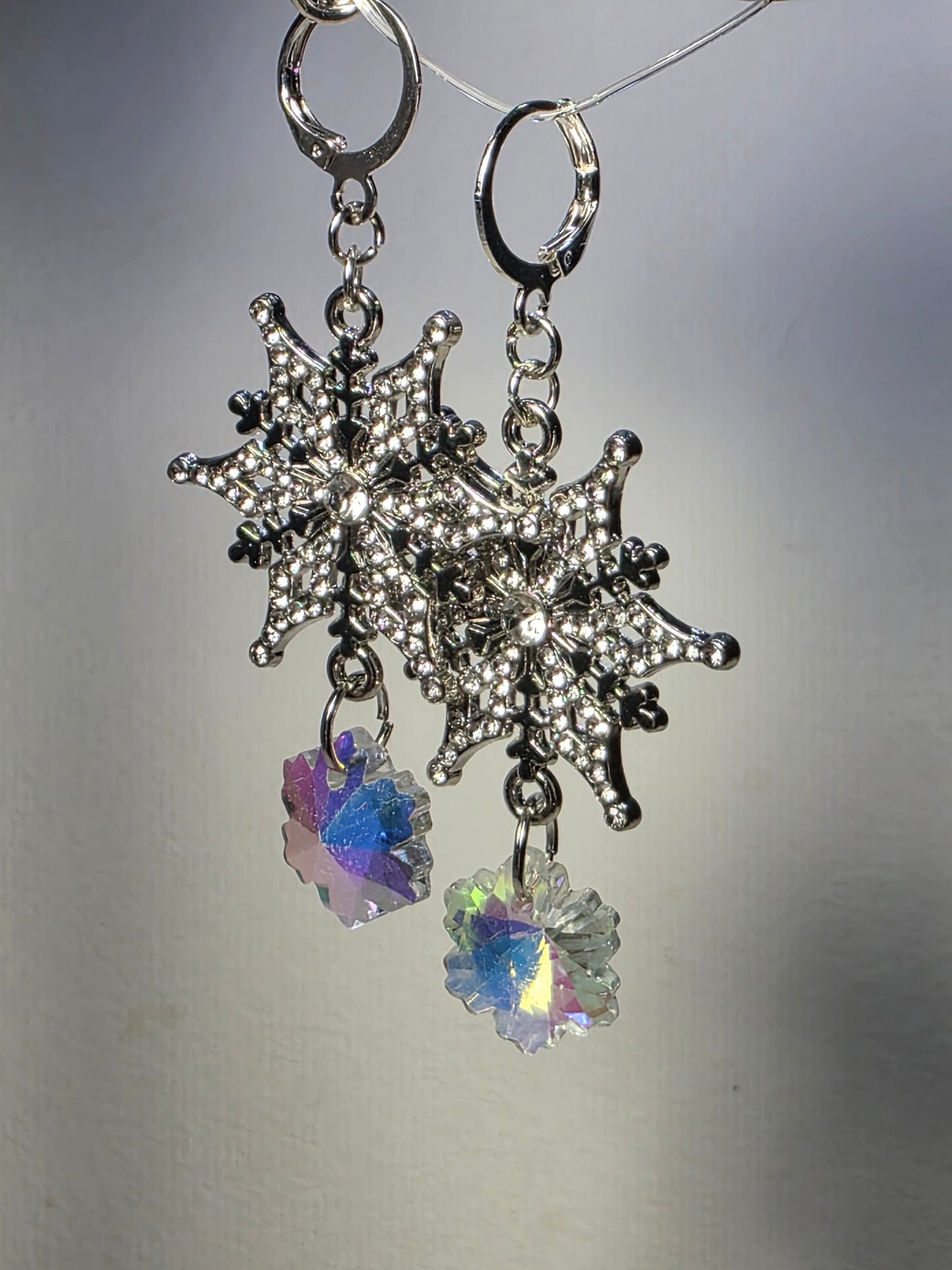 Snowflakes on Stainless Steal Earrings