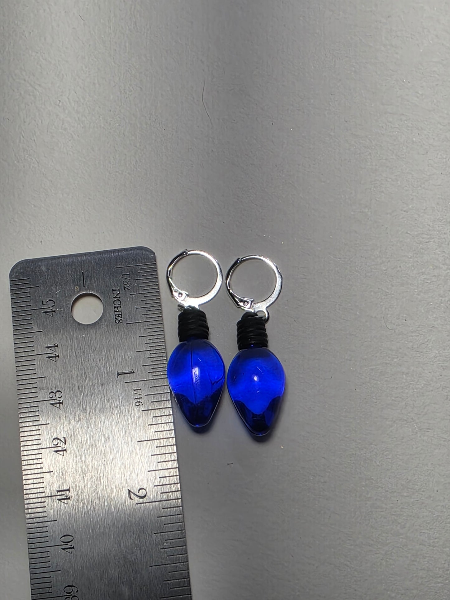 Green Christmas Light on Stainless Steal Earrings