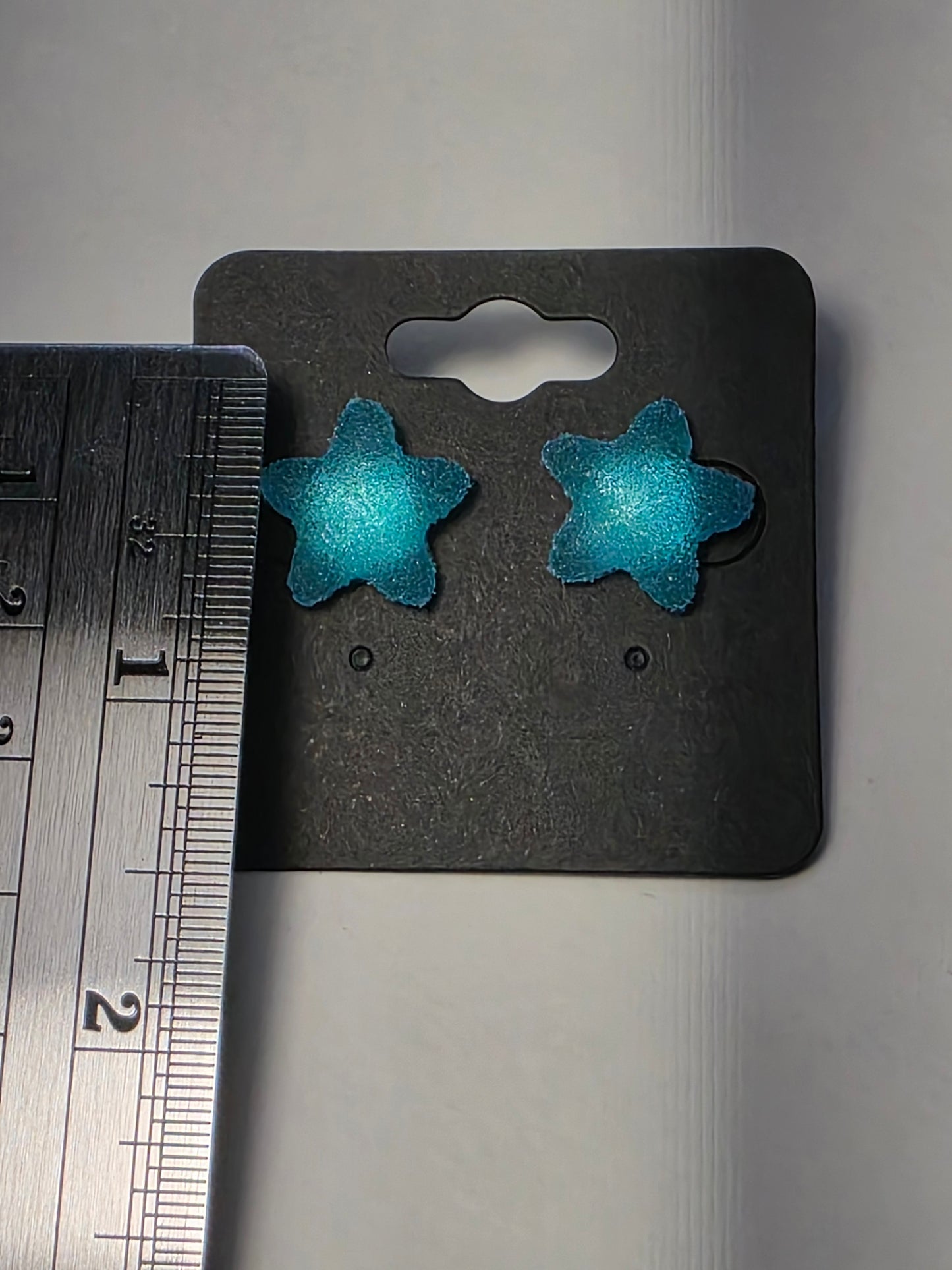 Blue Starfish on Sterling Silver Plated Studs