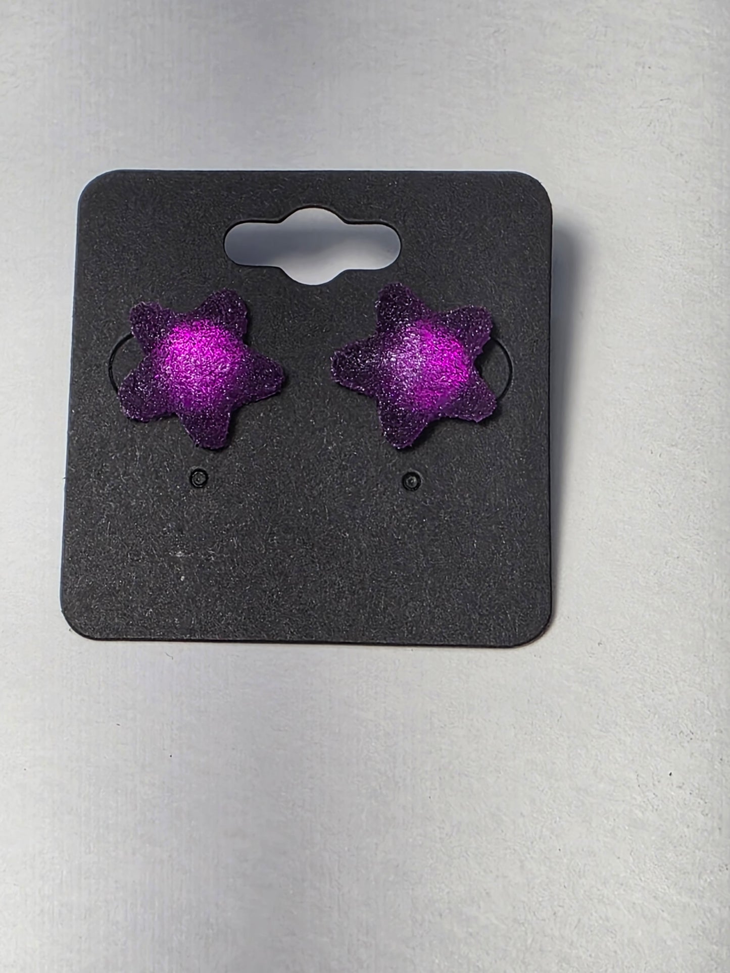 Purple Starfish on Sterling Silver Plated Studs