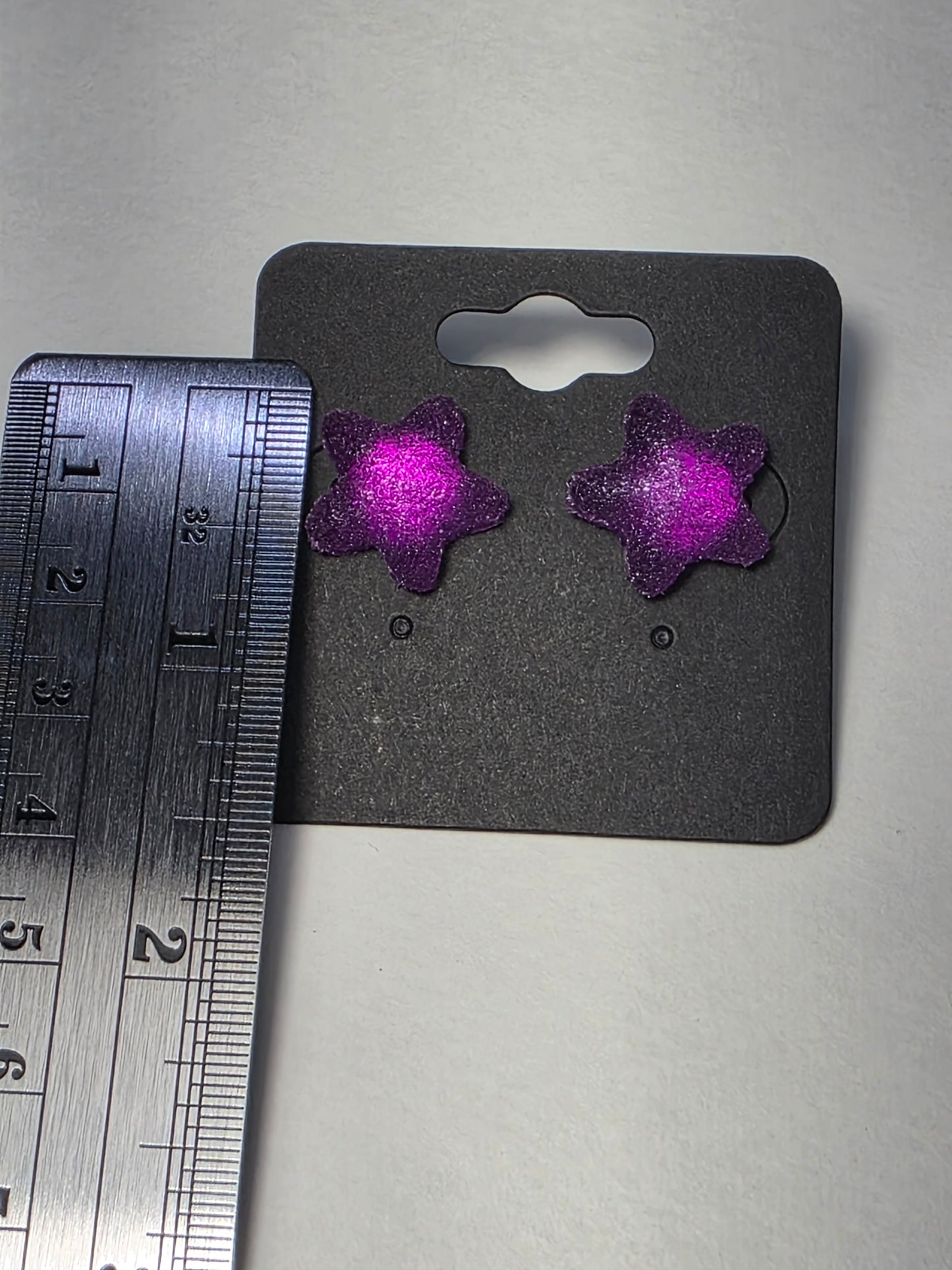 Purple Starfish on Sterling Silver Plated Studs