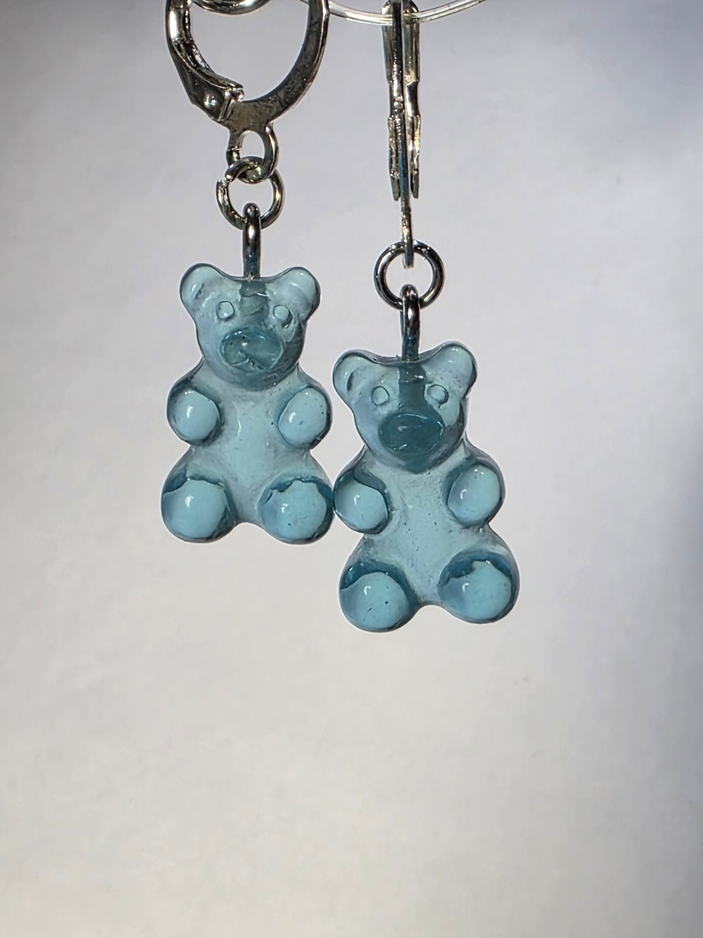 Blue Gummy Bear on Stainless Steel Earring