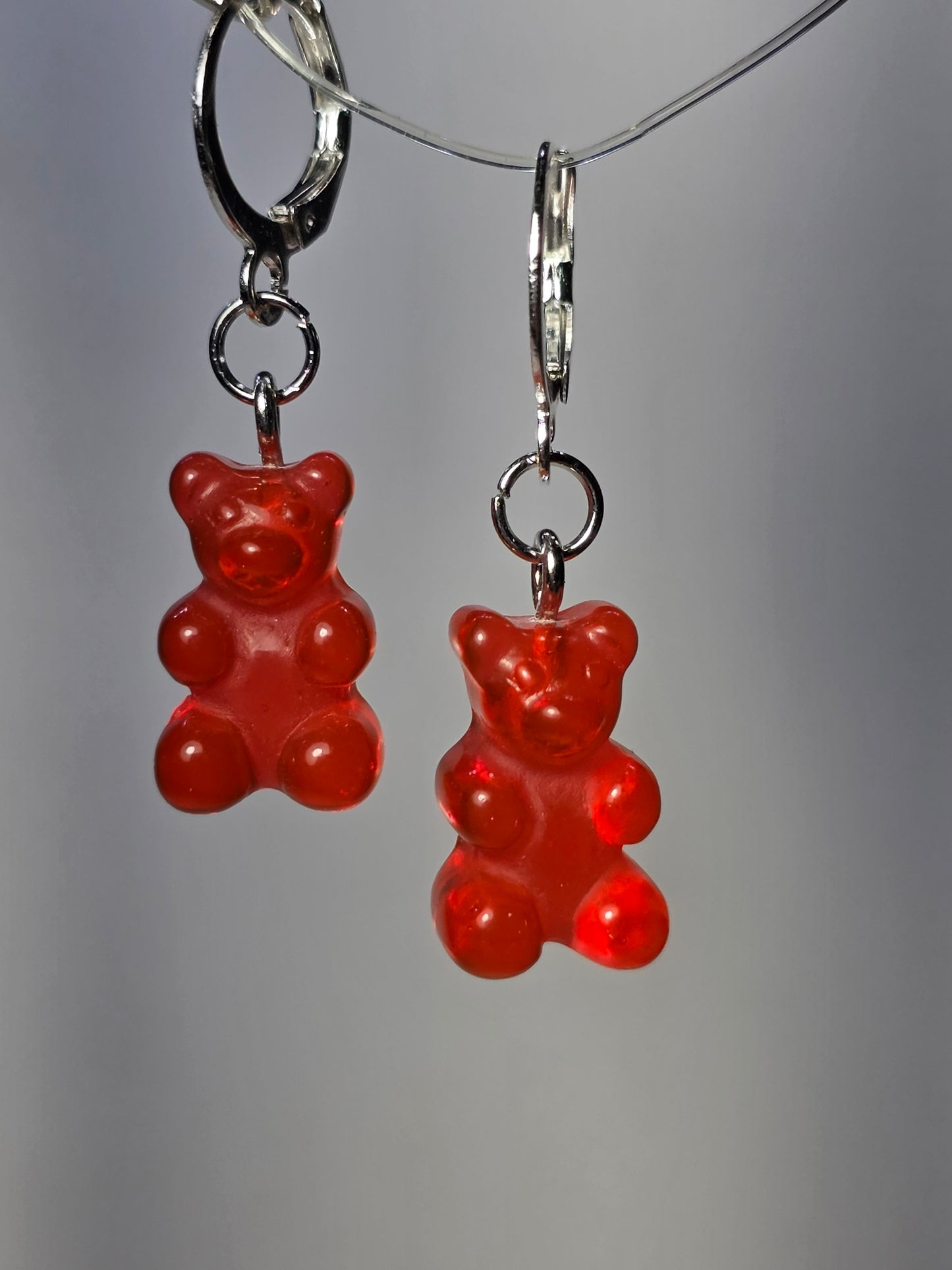 Red Gummy Bear on Stainless Steel Earring