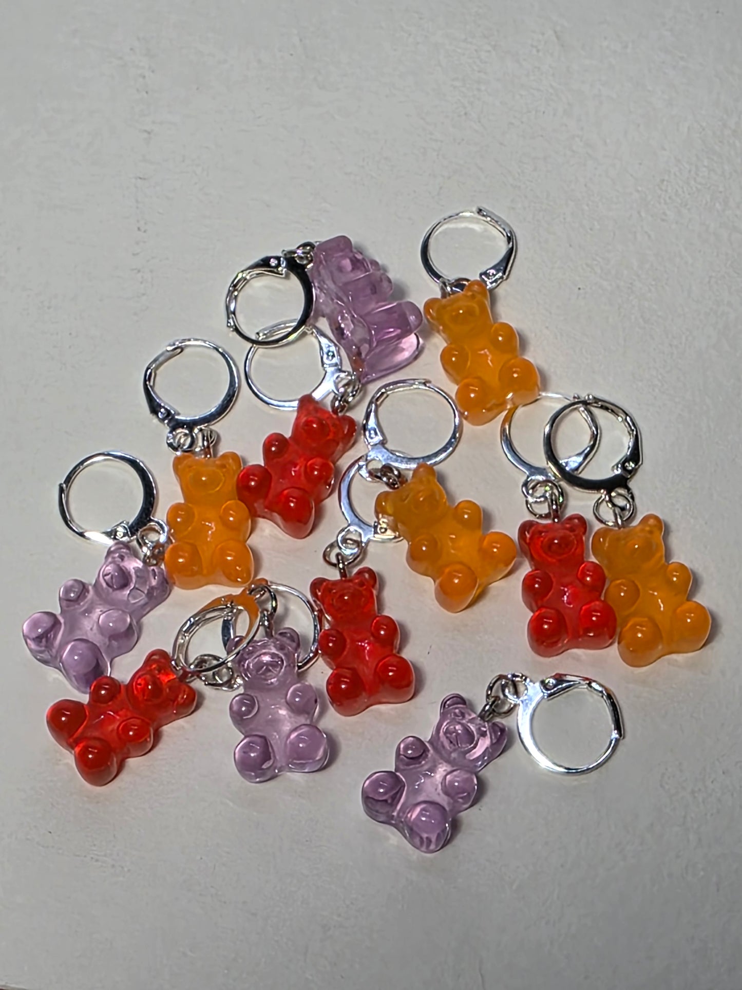 Blue Gummy Bear on Stainless Steel Earring