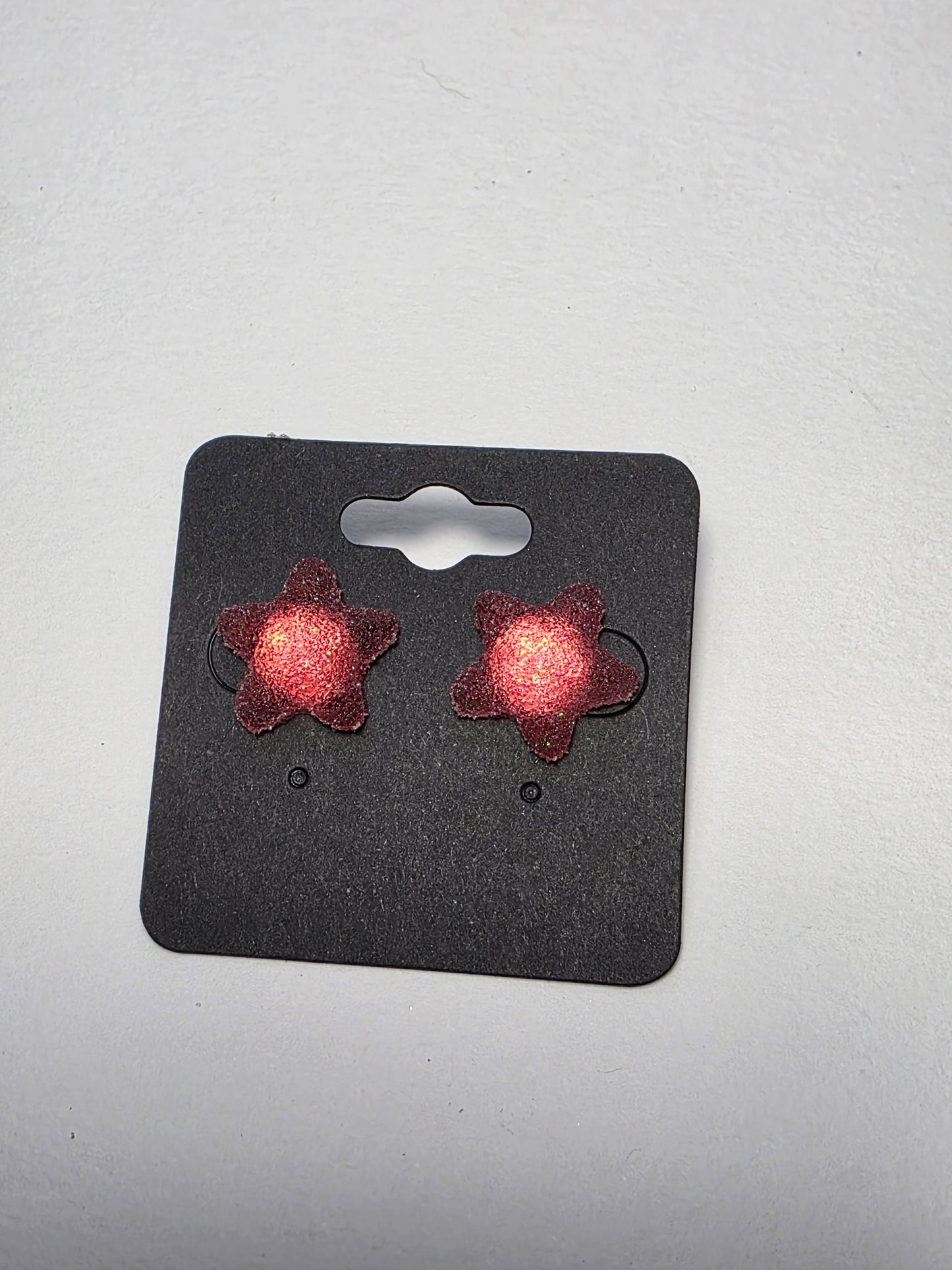 Pink Starfish on Sterling Silver Plated Stud