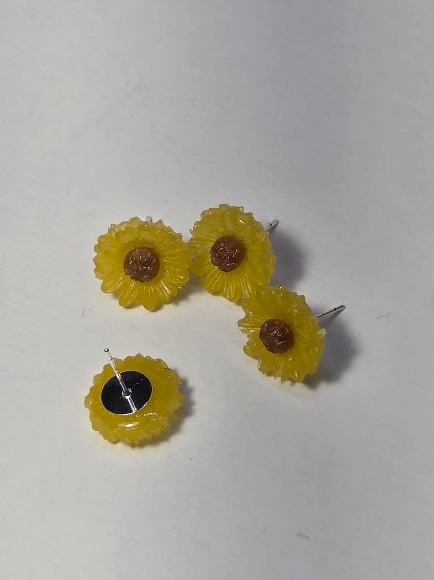 Sunflower on Sterling Silver Plated Stud