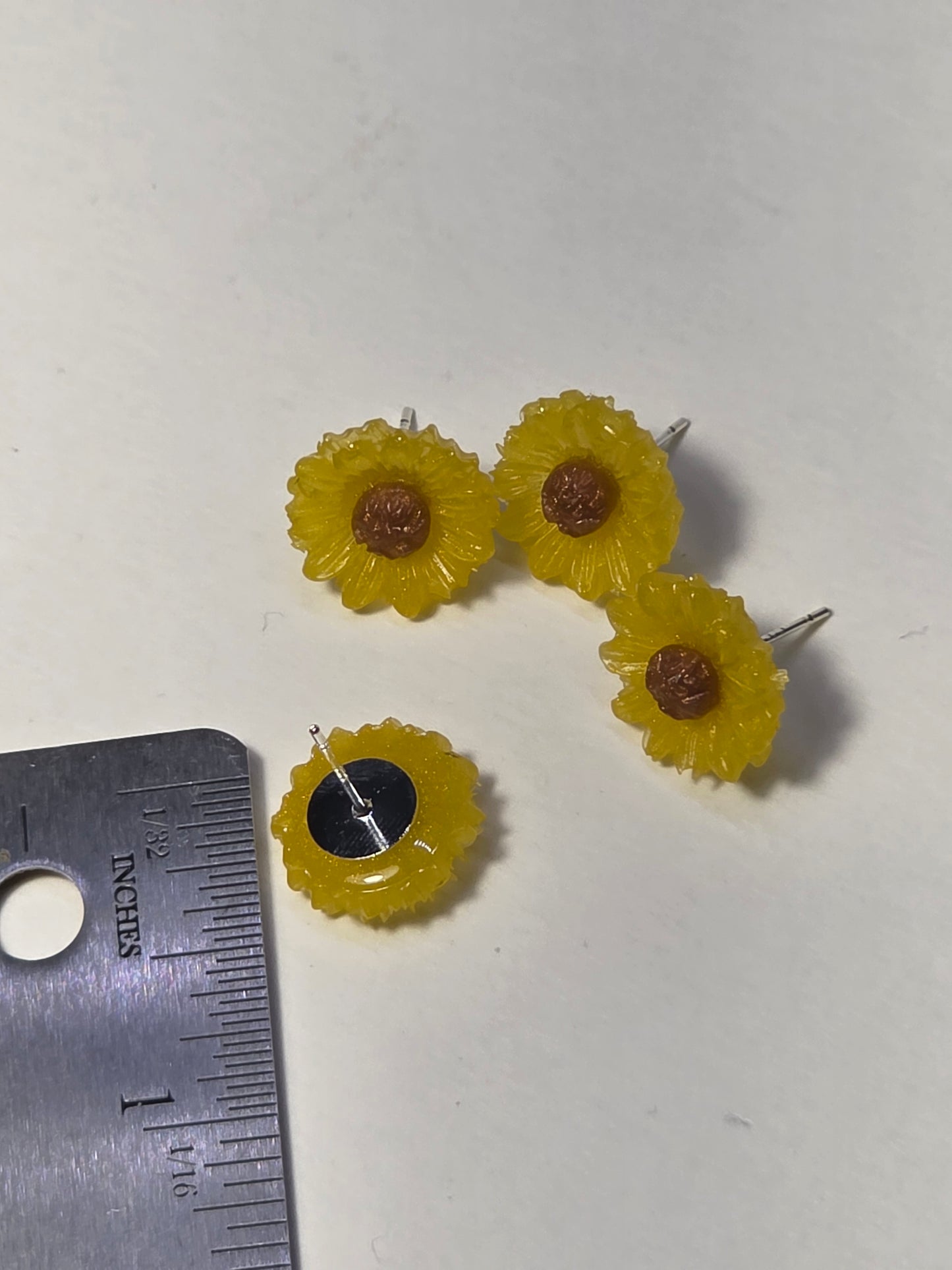 Sunflower on Sterling Silver Plated Stud