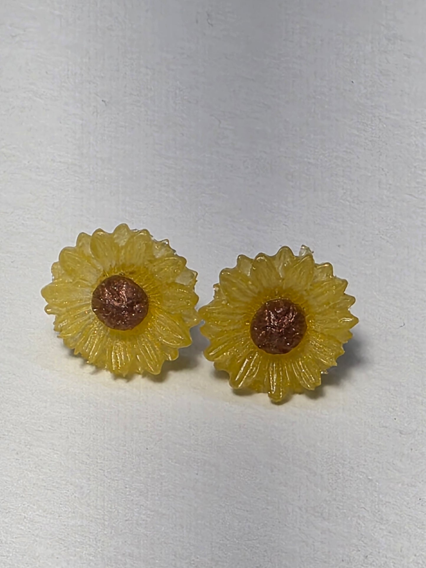 Sunflower on Sterling Silver Plated Stud