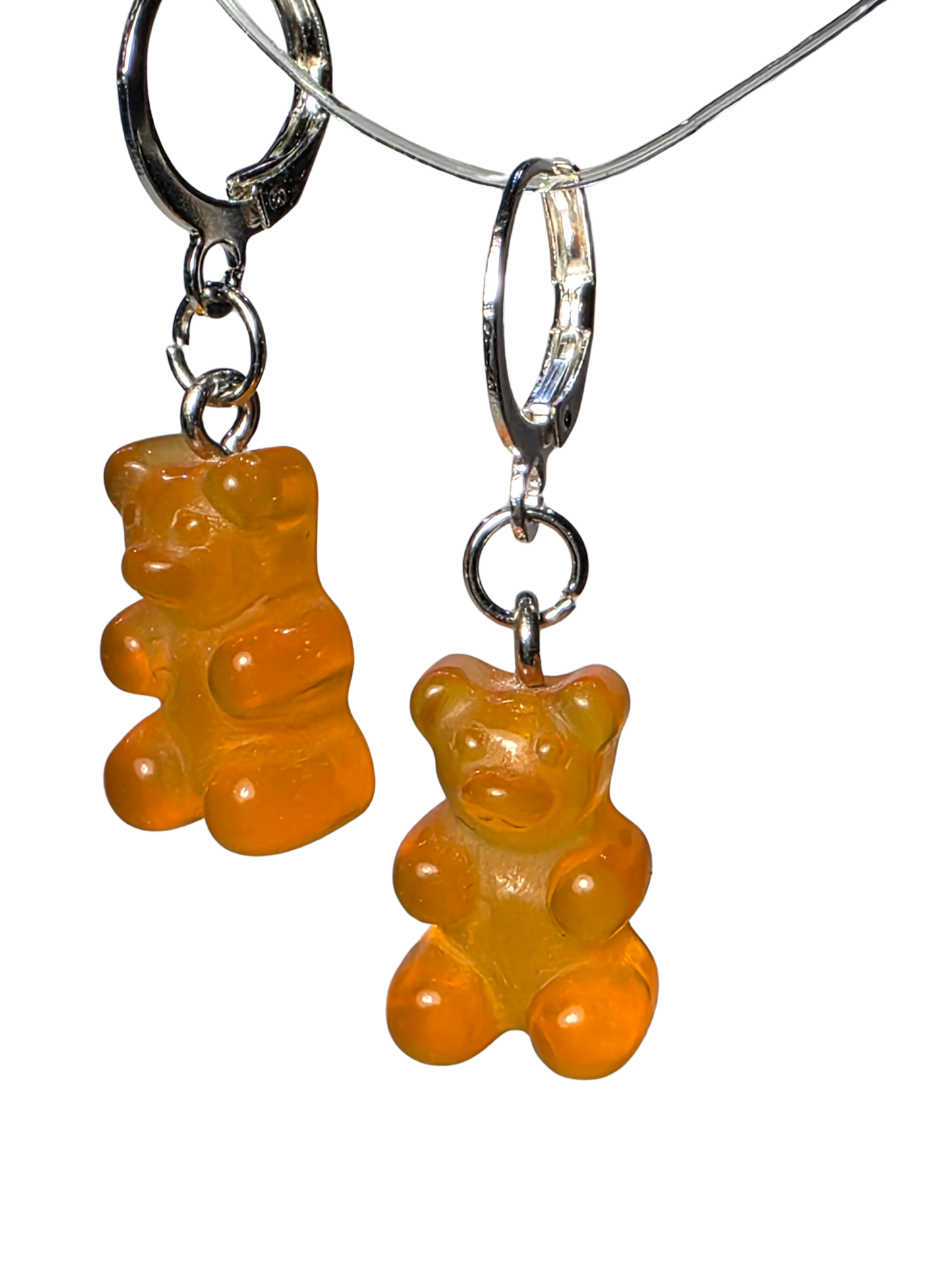 Orange Gummy Bear on Stainless Steel Earring