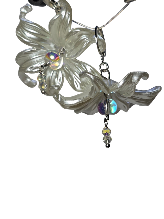 Morning Dew on a Stainless Steel Earring