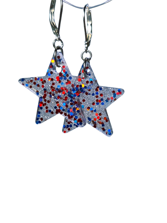 Patriotic on Sterling Silver Earring