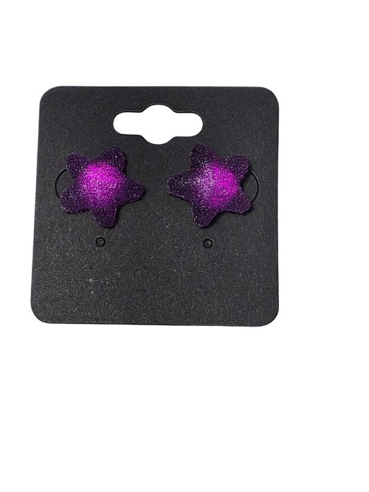 Purple Starfish on Sterling Silver Plated Studs