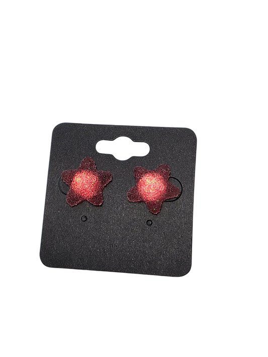 Pink Starfish on Sterling Silver Plated Stud