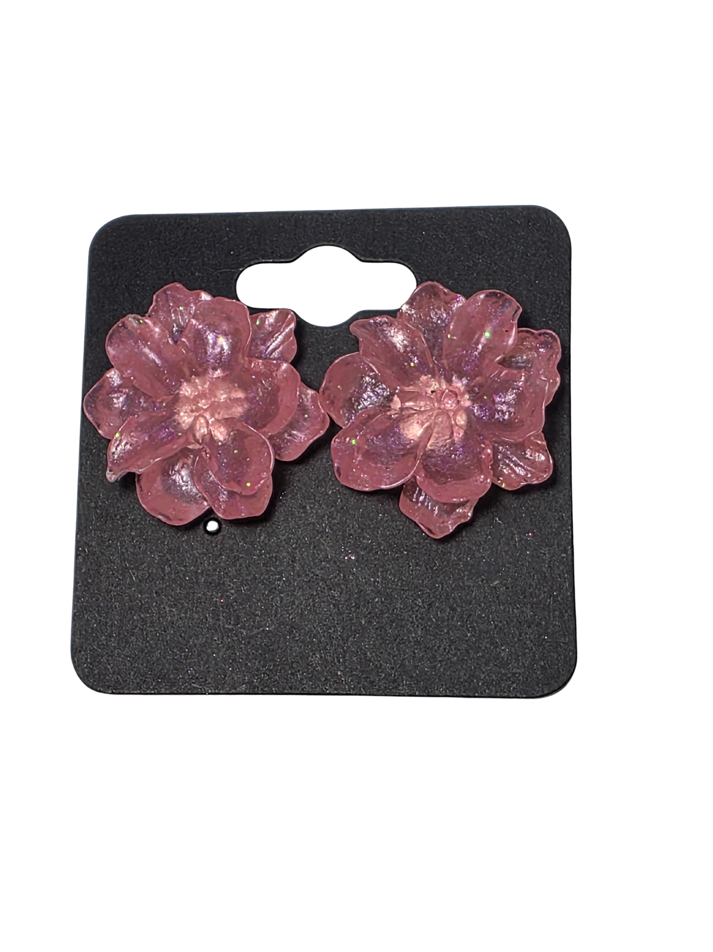 Pink Azalea on Sterling Silver Plated Studs