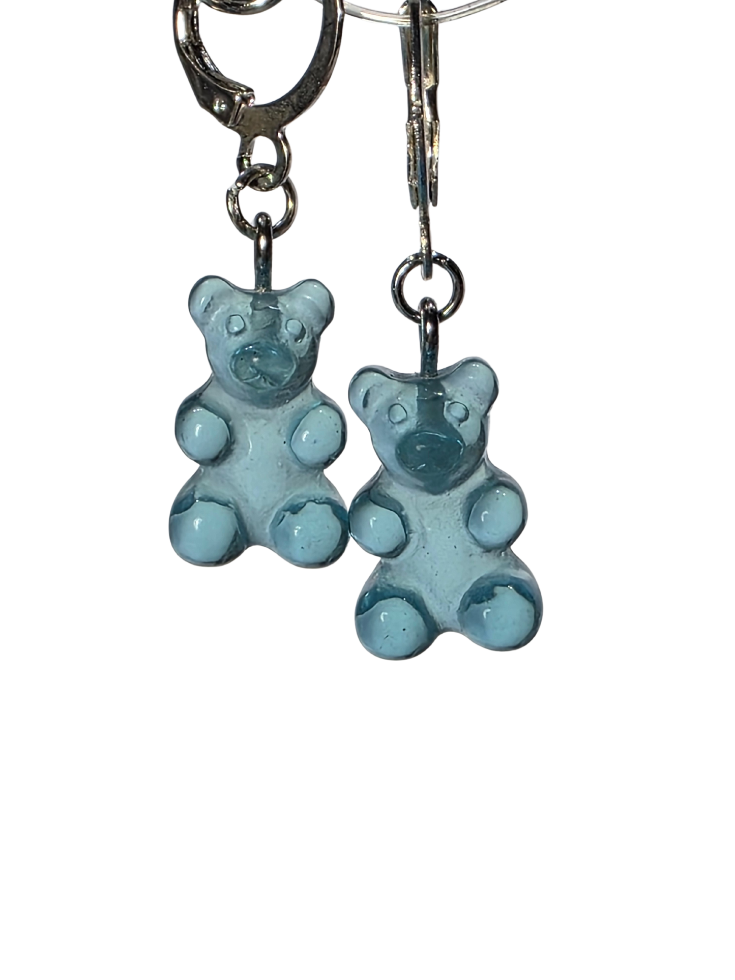 Blue Gummy Bear on Stainless Steel Earring